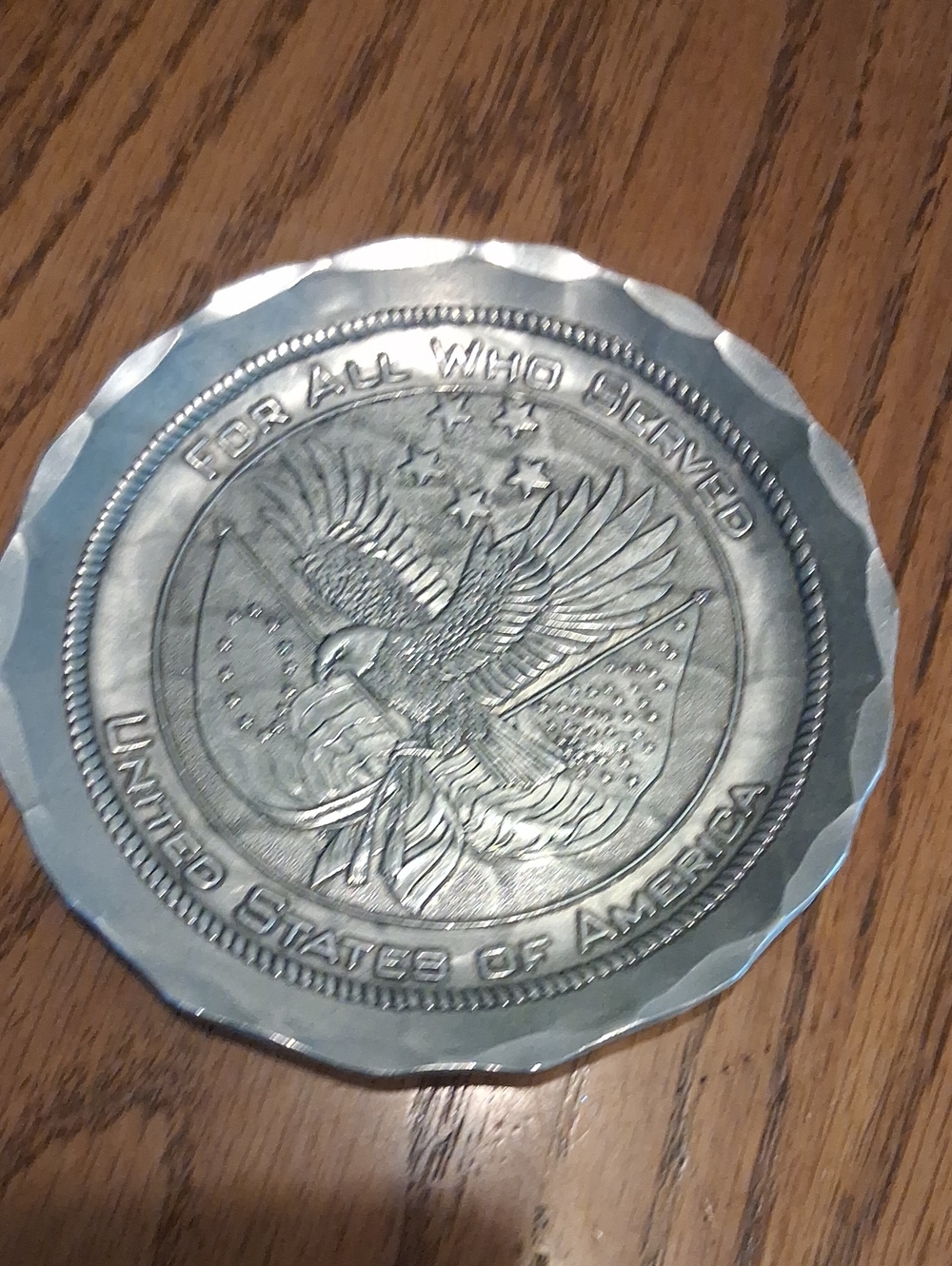 Wendell August Pot Metal Small Silver Plate - Patriotic Home Accent